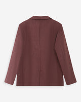 Blazer droit en lin et coton boutonné chocolat Velize