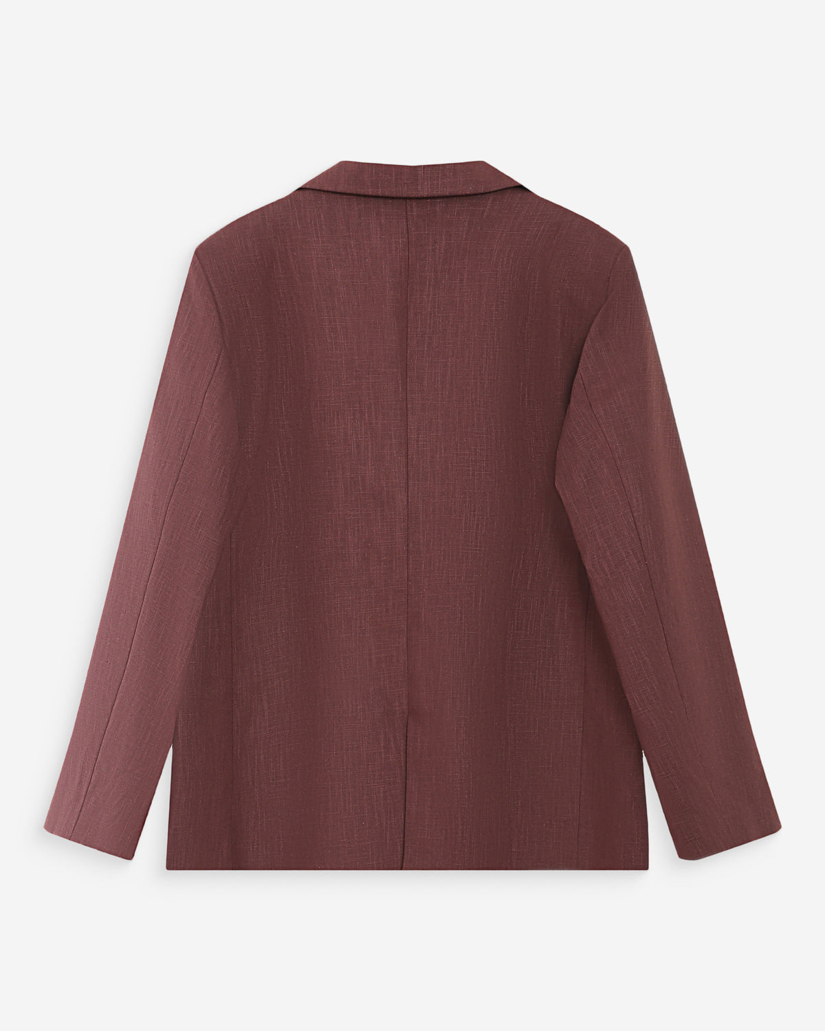 Blazer droit en lin et coton boutonné chocolat Velize