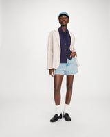 Blazer droit en lin et coton boutonné sable Velize