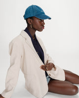 Blazer droit en lin et coton boutonné sable Velize