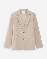 Blazer droit en lin et coton boutonné sable Velize