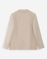 Blazer droit en lin et coton boutonné sable Velize