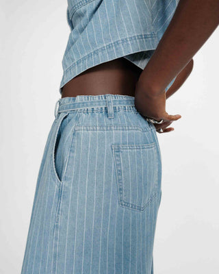Oversized jeans with mid-rise waist stripedblue Pompon