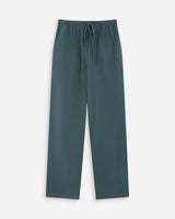 Pantalon droit en coton taille ajustable à cordon emeraude Rhode