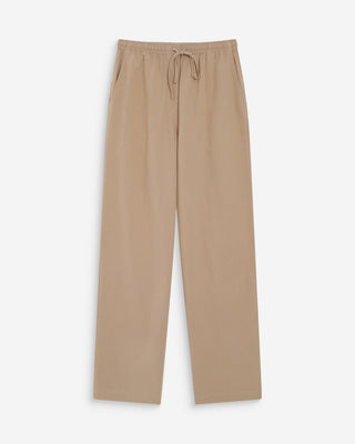 Pantalon droit en coton taille ajustable à cordon sable Rhode
