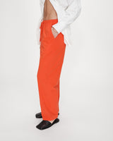 Pantalon droit en coton taille ajustable à cordon sanguine Rhode