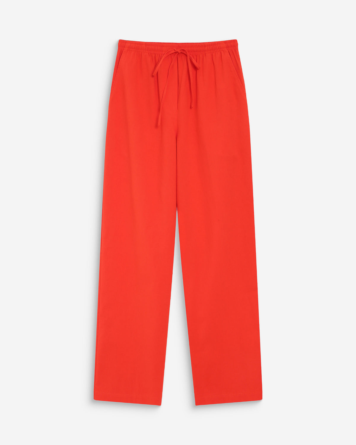 Pantalon droit en coton taille ajustable à cordon sanguine Rhode