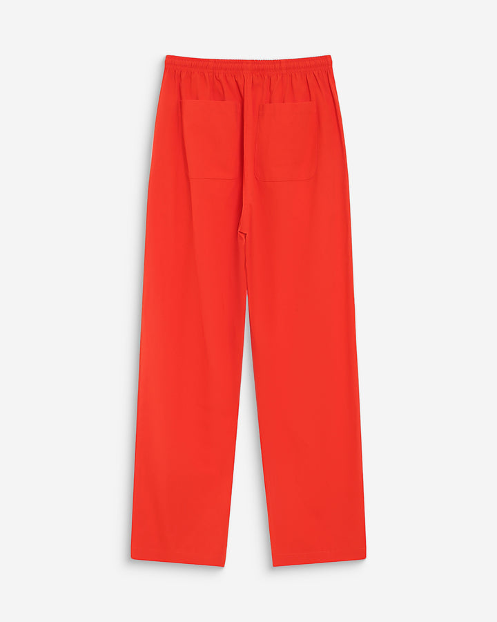 Pantalon droit en coton taille ajustable à cordon sanguine Rhode