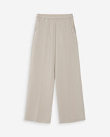 Pantalon fluide jambe large taille mi-haute ecru Noblesse