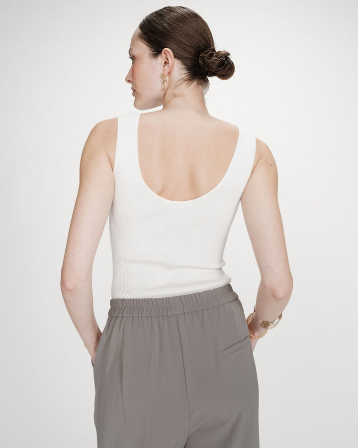 Wide-leg fluid pants mid-rise waist kaki Noblesse