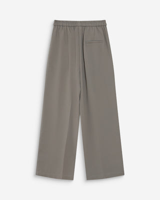Pantalon fluide jambe large taille mi-haute kaki Noblesse