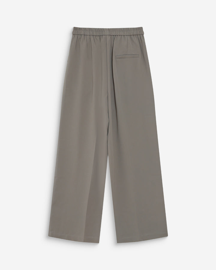 Wide-leg fluid pants mid-rise waist kaki Noblesse