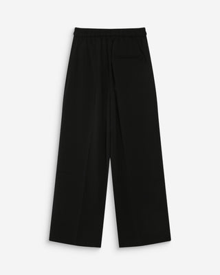 Pantalon fluide jambe large taille mi-haute noir Noblesse