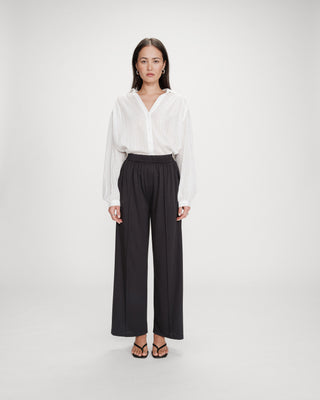 Wide-leg modal pants carbone Pax