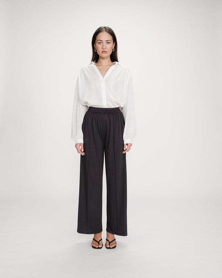 Wide-leg modal pants carbone Pax