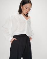 Wide-leg modal pants carbone Pax