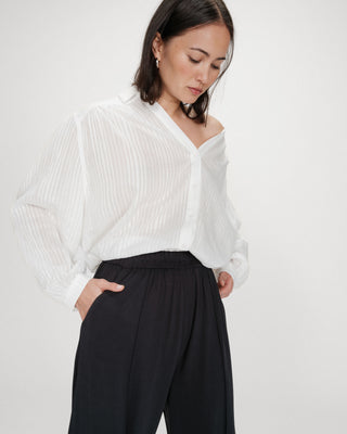 Wide-leg modal pants carbone Pax