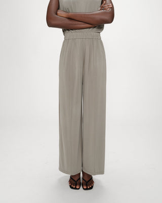 Wide-leg modal pants kaki Pax