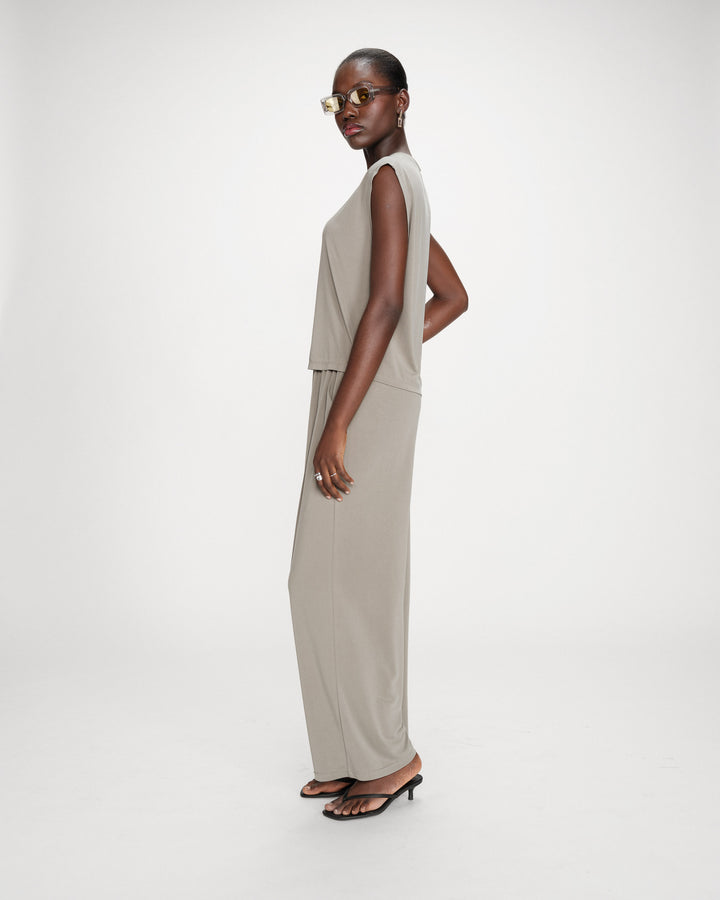 Wide-leg modal pants kaki Pax
