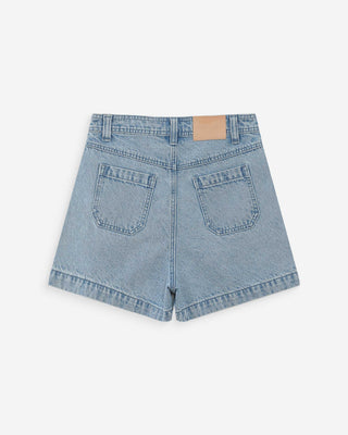 Short en jean taille haute droit skyblue Verne
