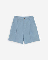 Short rayé en denim large taille haute stripedblue Vars