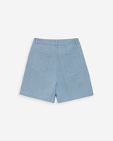 Short rayé en denim large taille haute stripedblue Vars