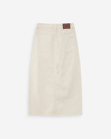 High-waist long denim skirt with front slit ecru Varenne