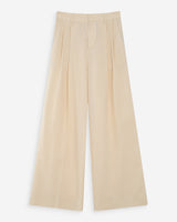 Straight linen tailored pants fine stripes vanille Very