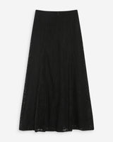 Jupe longue en dentelle évasée noir Visenya