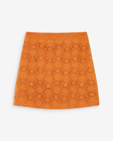 Falda corta recta de crochet bohemia or Victoria
