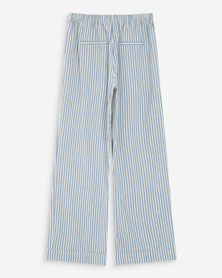 Pantalon à rayures large taille réglable à cordon bleuet Volute