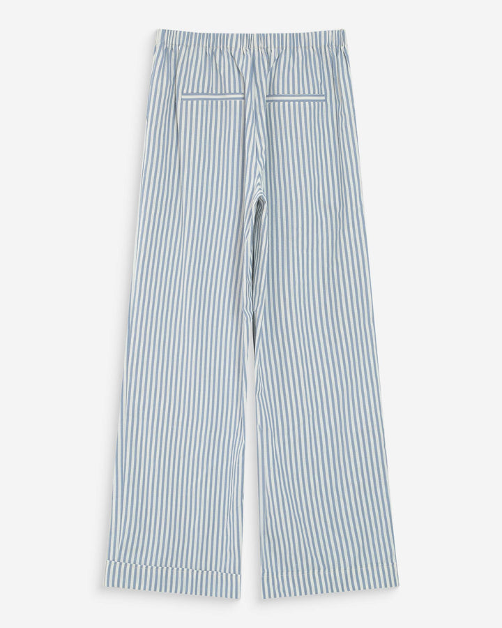 Pantalon à rayures large taille réglable à cordon bleuet Volute