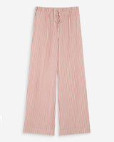 Pantalon à rayures large taille réglable à cordon corail Volute