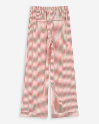 Pantalon à rayures large taille réglable à cordon corail Volute