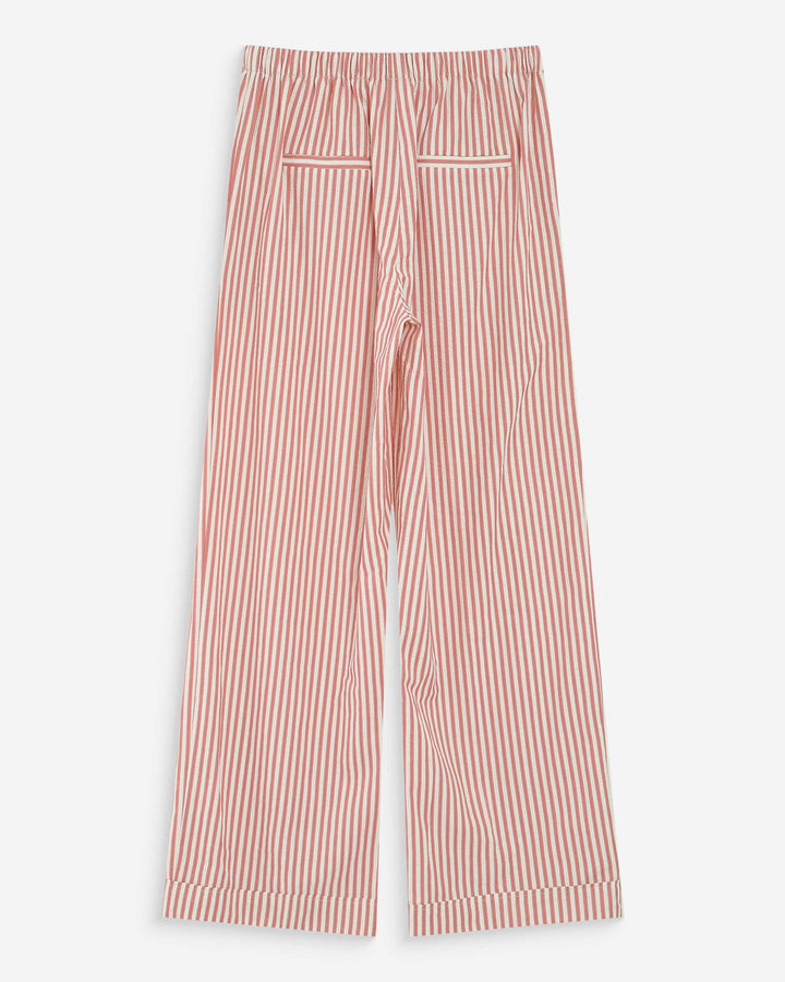 Pantalon à rayures large taille réglable à cordon corail Volute