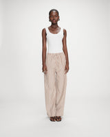 Pantalon à rayures large taille réglable à cordon mocha Volute