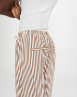 Pantalon à rayures large taille réglable à cordon mocha Volute