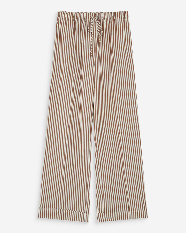 Pantalon à rayures large taille réglable à cordon mocha Volute