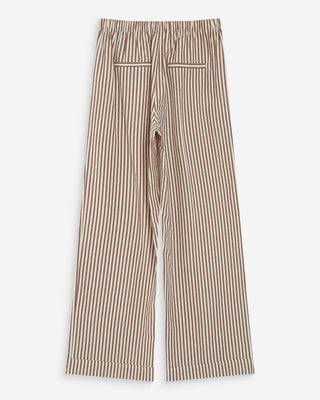 Pantalon à rayures large taille réglable à cordon mocha Volute