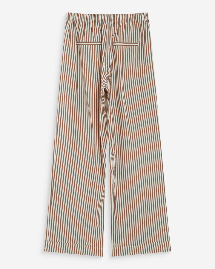 Pantalon à rayures large taille réglable à cordon mocha Volute