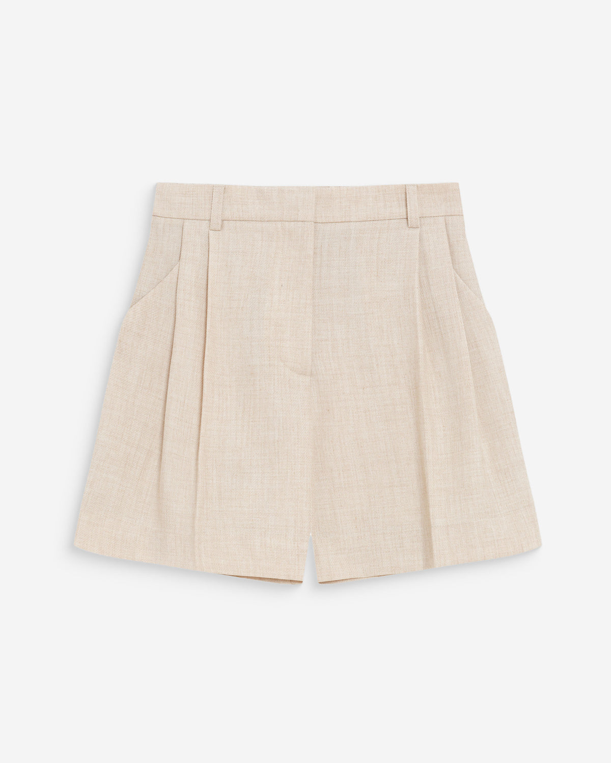 Short droit à plis taille mi-haute sable Vite