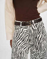 Jean taille haute loose imprimé zebre Socca