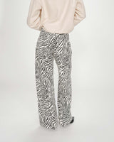 Jean taille haute loose imprimé zebre Socca