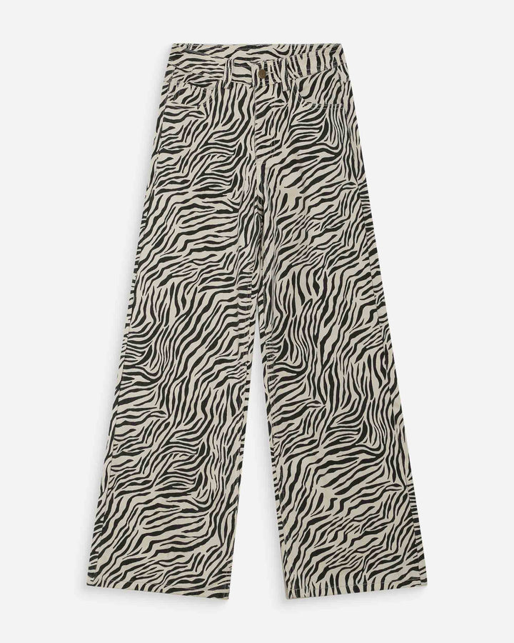 Jean taille haute loose imprimé zebre Socca