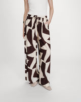 Wide-leg pants with graphic print chocolat Veni