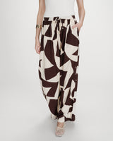 Wide-leg pants with graphic print chocolat Veni