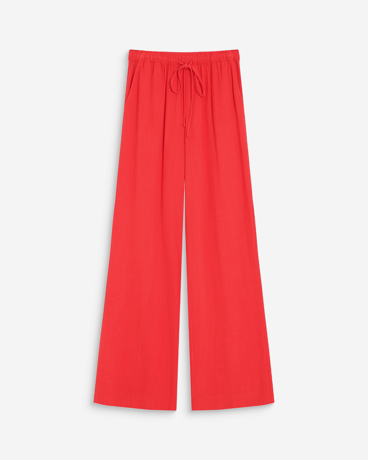 Pantalon large en lin taille haute sanguine Raven