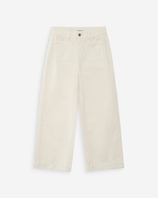 Jean loose 7/8e taille haute poches plaquées ecru Joe