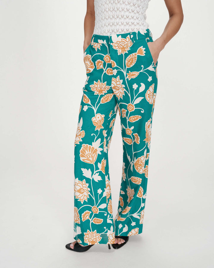 Pantalón de flores vert Varino