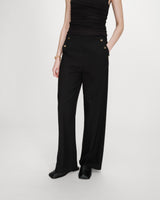 Pantalon tailleur droit poches italiennes noir Valigny
